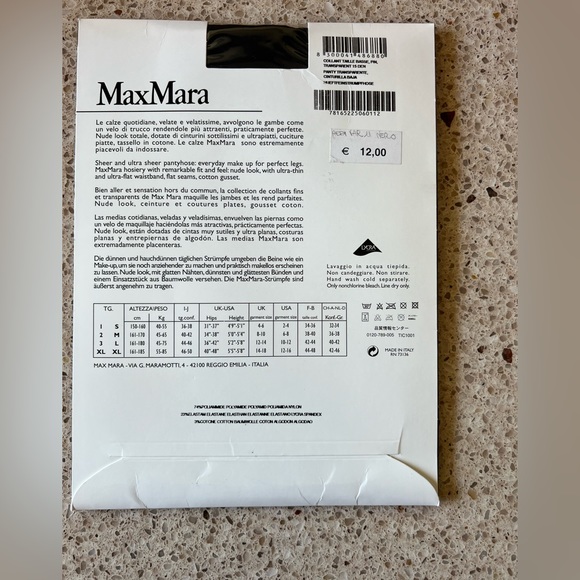 NEW MaxMara Microfiber Hosiery Tights in Black size 1 - Picture 2 of 2